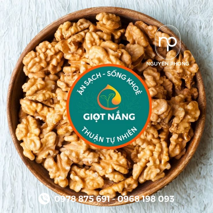 Mẫu tem dán hộp đựng hạt óc chó